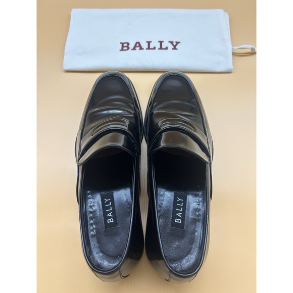 Bally Trillo‎ Black Leather Loafers Mens 9.5 D Italy Luxury Dress Shoes